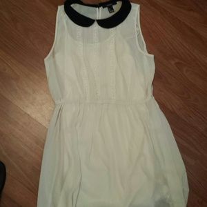 Cream & Black Collar Dress